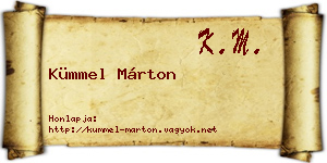 Kümmel Márton névjegykártya