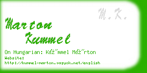 marton kummel business card